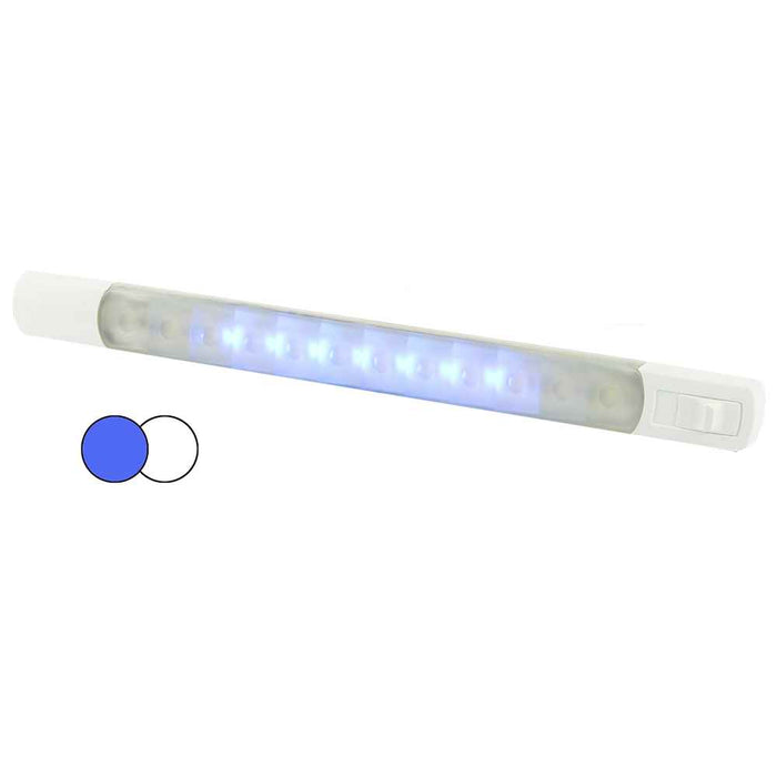 Buy Hella Marine 958121011 Surface Strip Light w/Switch - White/Blue LEDs
