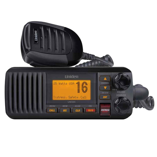 Buy Uniden UM385BK UM385 Fixed Mount VHF Radio - Black - Marine