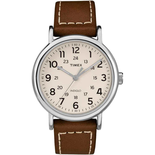 Buy Timex TW2R42400JV Weekender 2-Piece Leather Strap Watch - Cream -