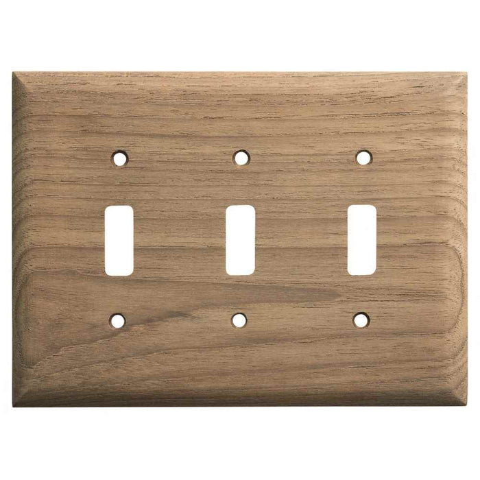 Buy Whitecap 60179 Teak 3-Toggle Switch/Receptacle Cover Plate - Marine