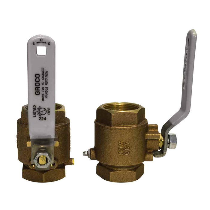 Buy Groco IBV-375 3/8" NPT Bronze In-Line Ball Valve - Marine Plumbing &