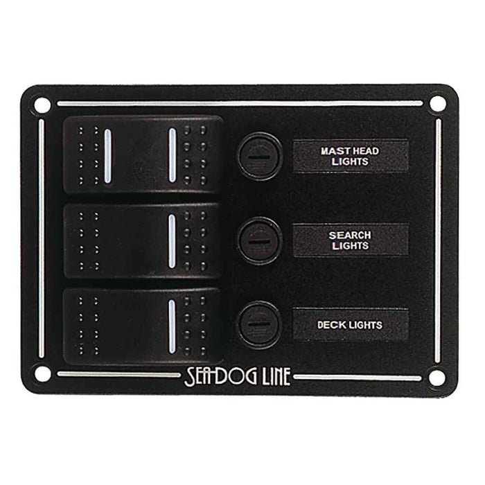 Buy Sea-Dog 425130-1 Rocker Switch Panel - 3 Circuit - Marine Electrical