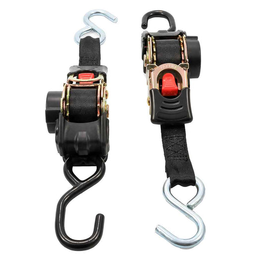 Retractable Tie Down Straps - 1" Width 6' Dual Hooks