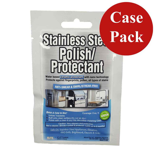 Stainless Steel Polish 8" x 8" Towelette Packet Case of 24*
