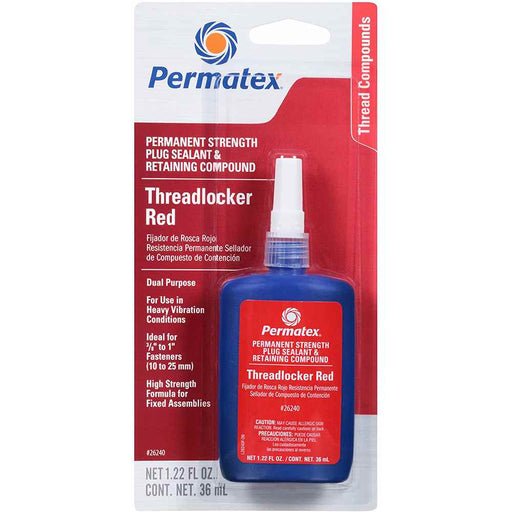 Buy Permatex 26240 Permanent Strength Threadlocker RED & Cup/Core Plug