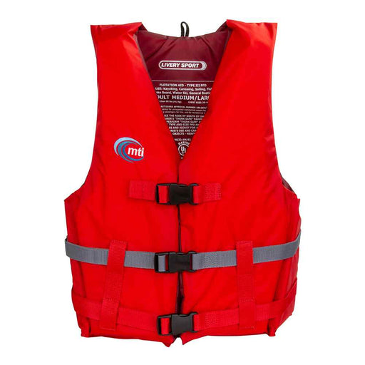 Buy MTI Life Jackets MV701D-M/L-830 Livery Sport Life Jacket - Red/Dark