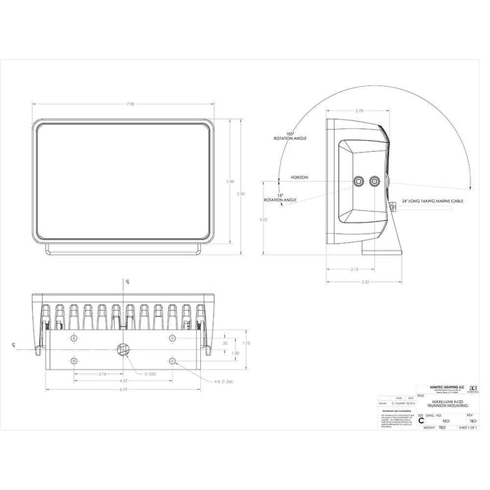 Buy Lumitec 101347 Maxillume h120 - Trunnion Mount Flood Light - Black