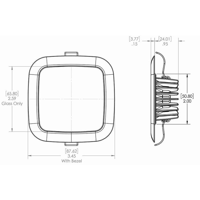 Buy Lumitec 116113 Square Mirage Down Light - White - Polished Bezel -