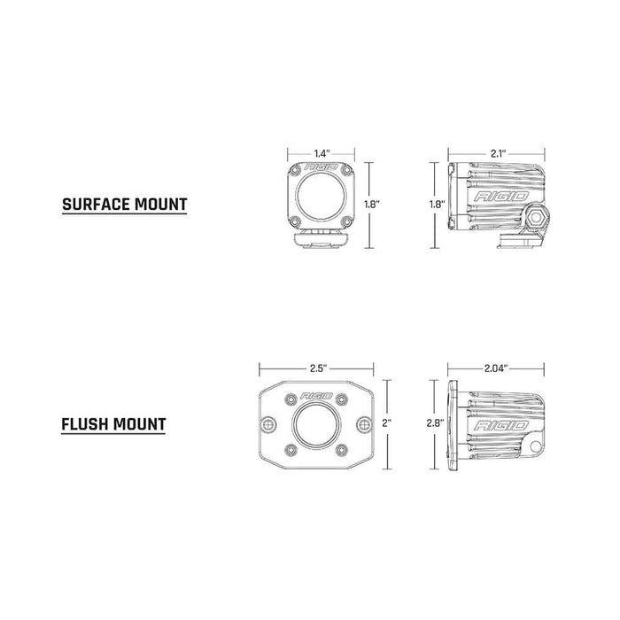 Buy RIGID Industries 20611 Ignite Flush Mount Spot - Single - Black -
