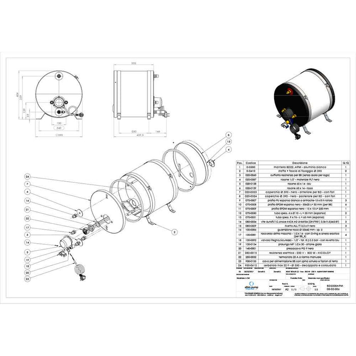 Buy Albin Pump Marine 08-02-006 Marine SS Water Heater 22L - 230V - Marine