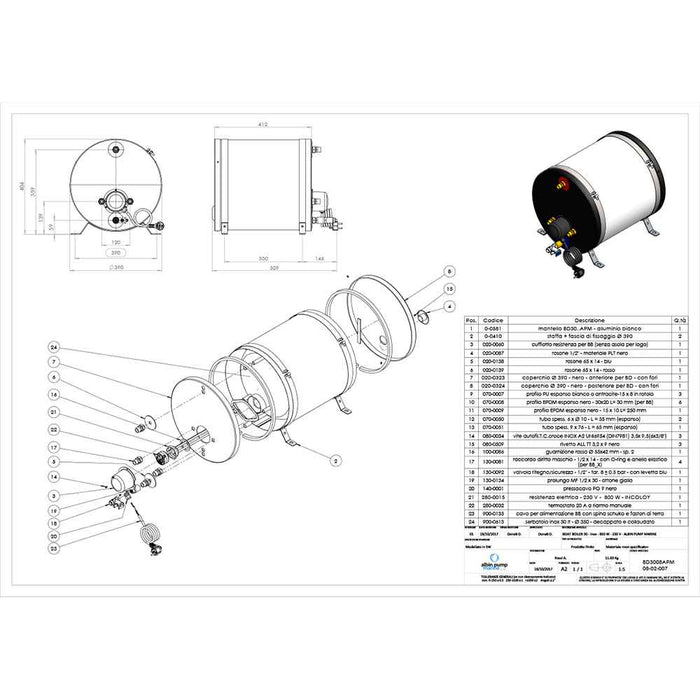 Buy Albin Pump Marine 08-02-007 Marine SS Water Heater 30L - 230V - Marine