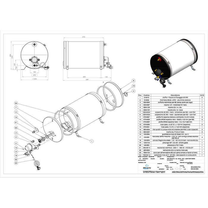 Buy Albin Pump Marine 08-02-008 Marine SS Water Heater 45L - 230V - Marine