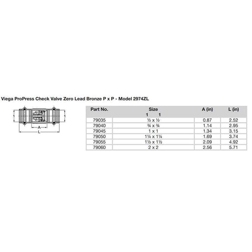 Buy Viega 79040 ProPress 3/4" Zero Lead Check Valve - Double Press