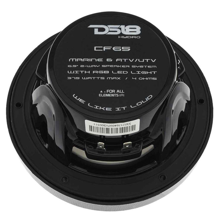 Buy DS18 CF-65 HYDRO 6.5" 2-Way Marine Speakers w/RGB LED Lights 375W -